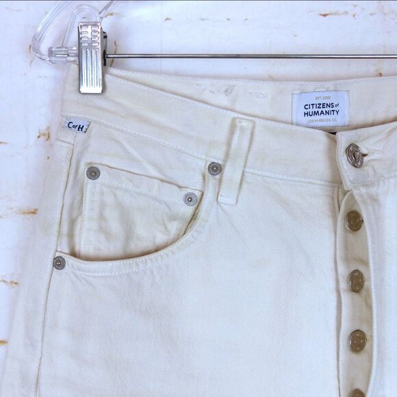 Citizens of Humanity Jeans Womens 27 Gaucho Wide Leg Barrel Ecru Marzipan Wash - Picture 5 of 16